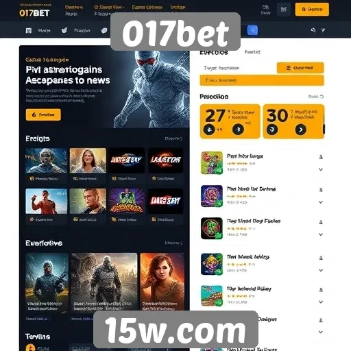 Navegação e design do site 017bet